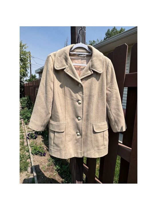 Herman Kay Jackets & Blazers - Vintage Herman Kay wool coat baby pink satin lining